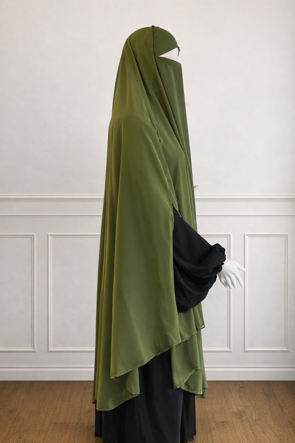 Medina Silk Khimaar (Olijf Groen)