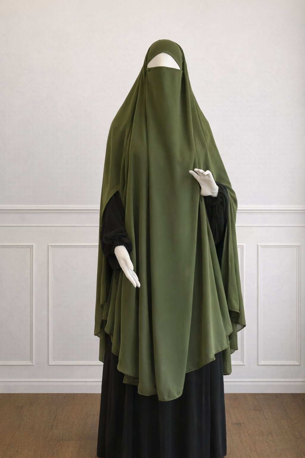 Medina Silk Khimaar (Olijf Groen)